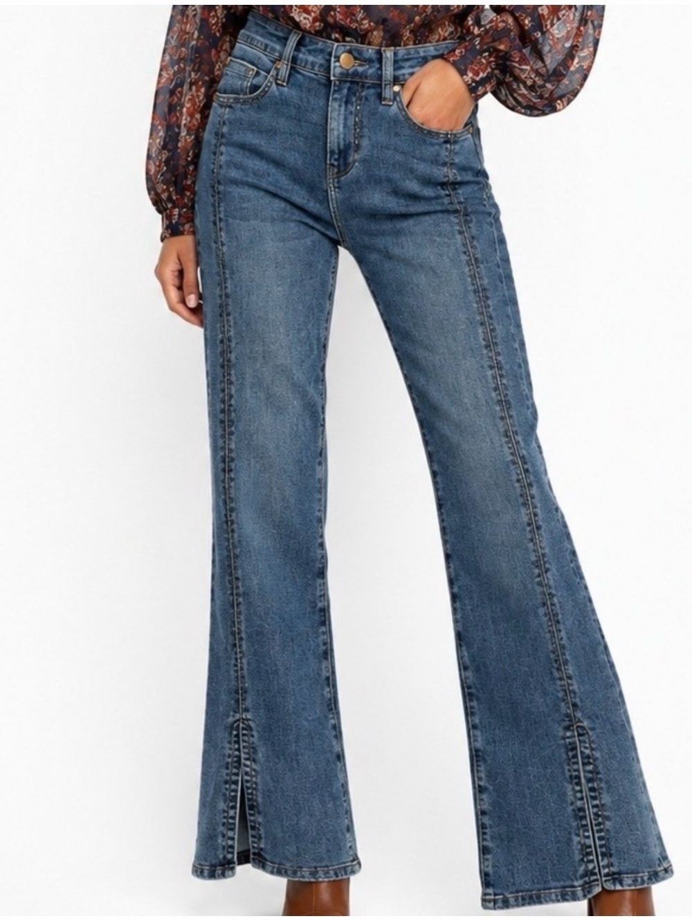 Liverpool Hannah Flare Seamed Slit jeans NWT